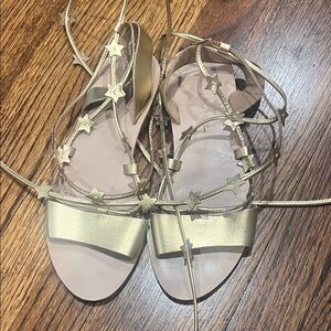 Loeffler Randall Metallic Star Lace-Up Sandals